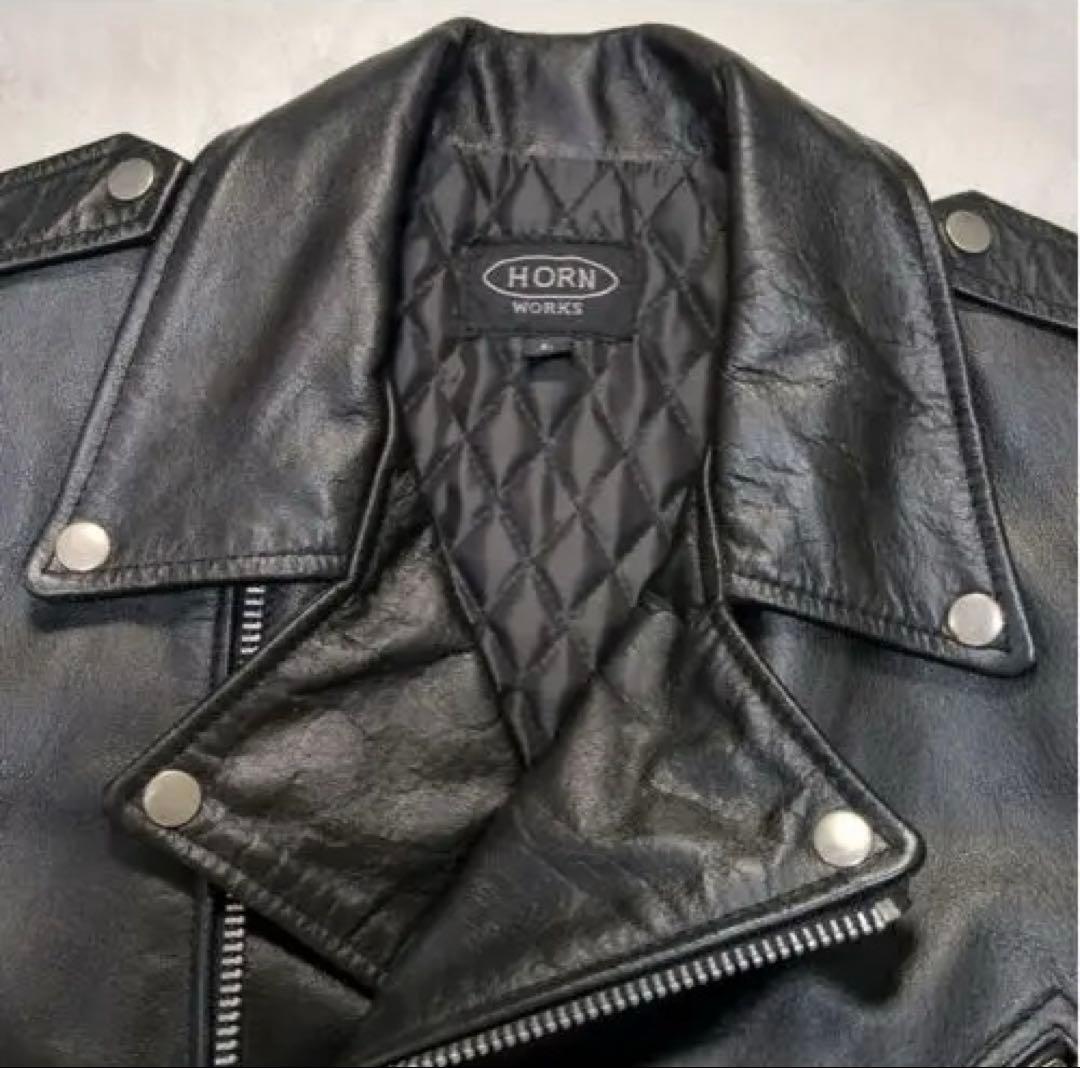 HORNWORKS レザー ダブルライダース 黒 バイクウェア