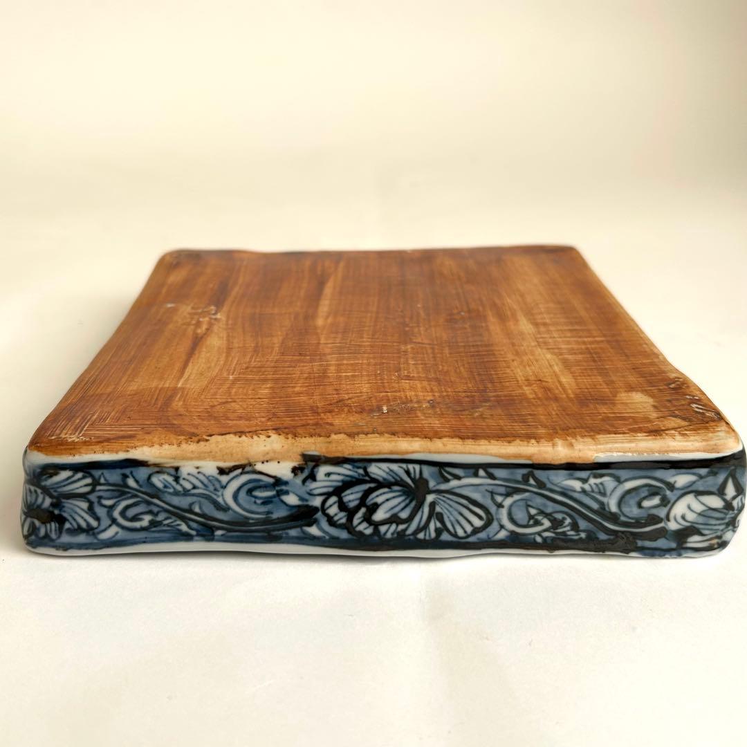 京焼 清水焼 六斎陶房 幸之介窯 染付 角皿 箱付 和食器 鉢 皿