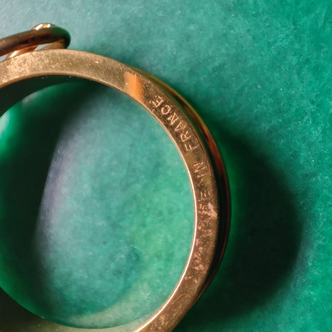 エルメス ベルトモチーフ スカーフリング ゴールド 18-20号相当 d110