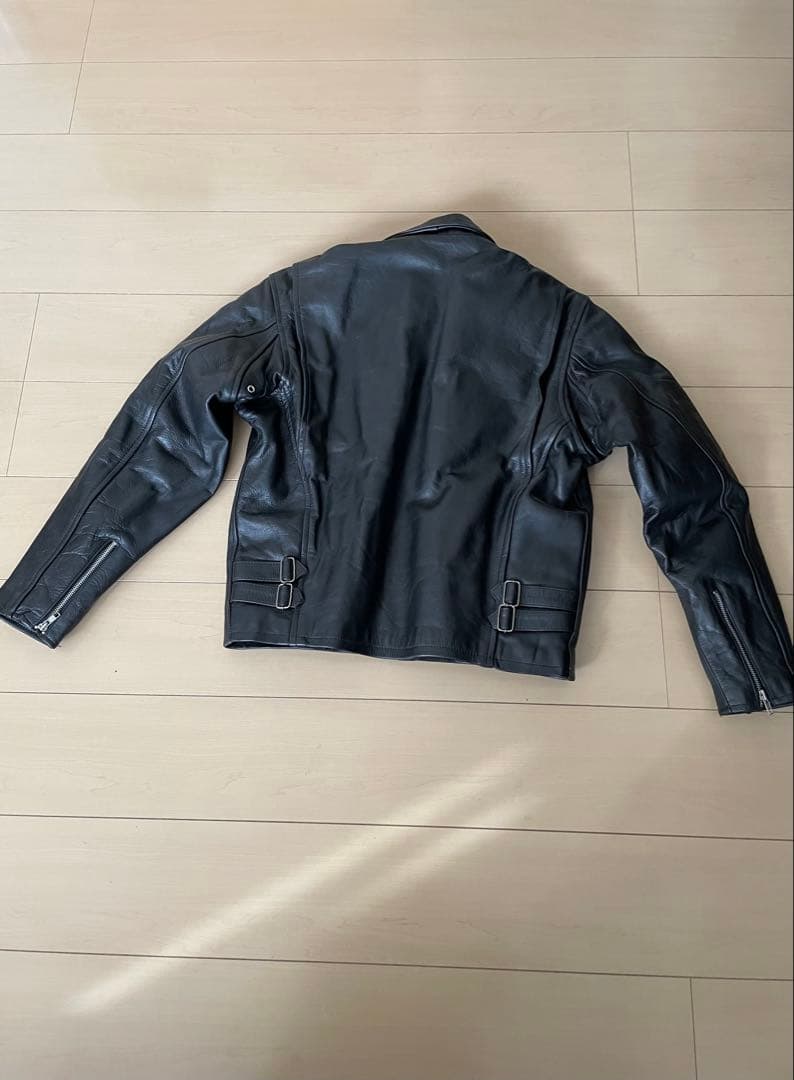 アメリカンノスタルジア・レザー襟付きライダースジャケット