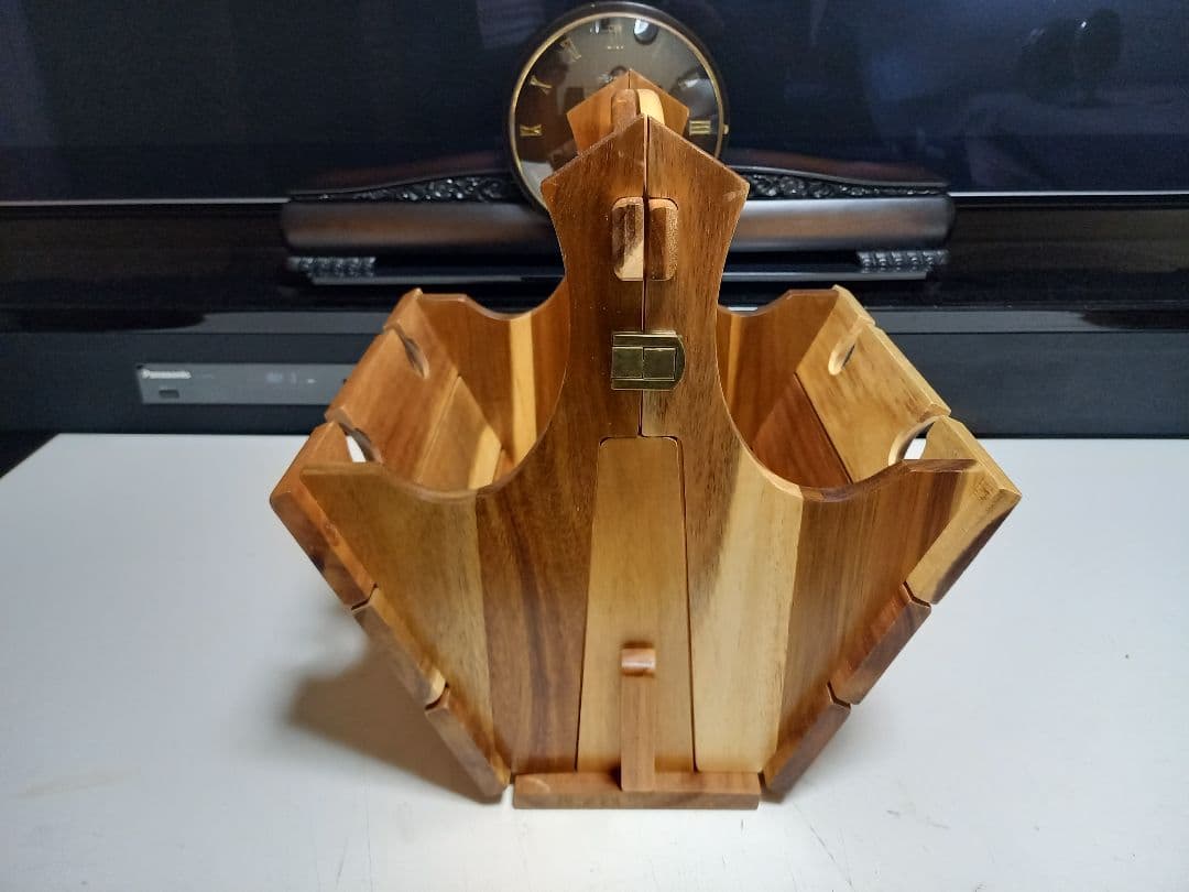 良木工房　YOSHIKI 木製　バスケット　折り畳み式　テーブル 2way