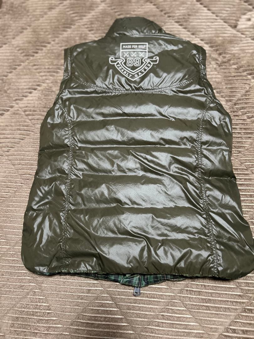 PEARLY GATES ダウンジャケット グリーン系チェック2