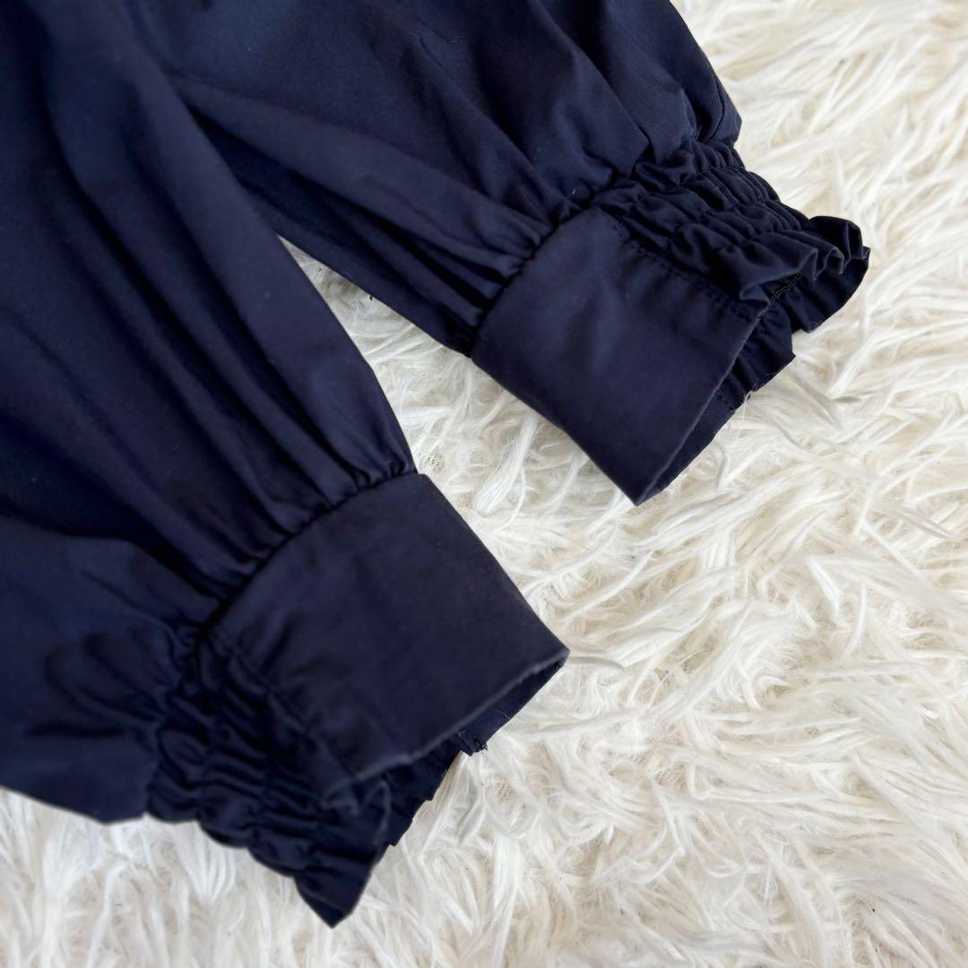 美品 2023SS 大きいサイズ5 組曲Co/Nyブロードワンピース ネイビー