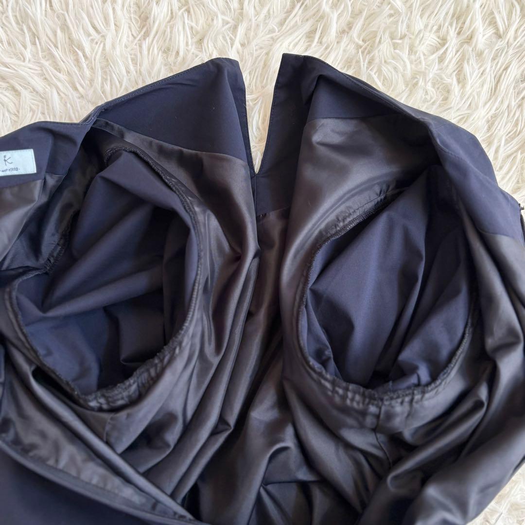 美品 2023SS 大きいサイズ5 組曲Co/Nyブロードワンピース ネイビー