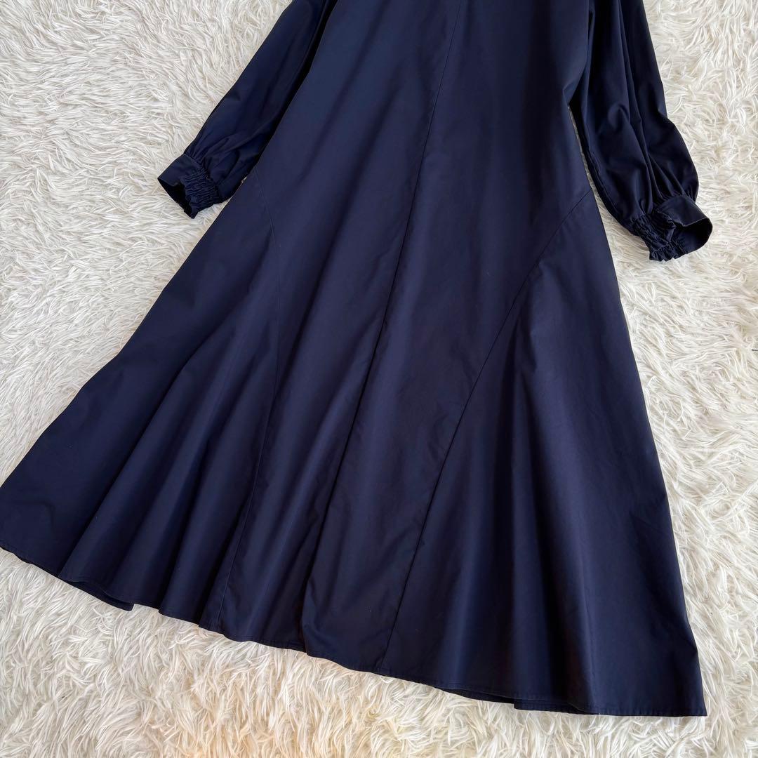 美品 2023SS 大きいサイズ5 組曲Co/Nyブロードワンピース ネイビー