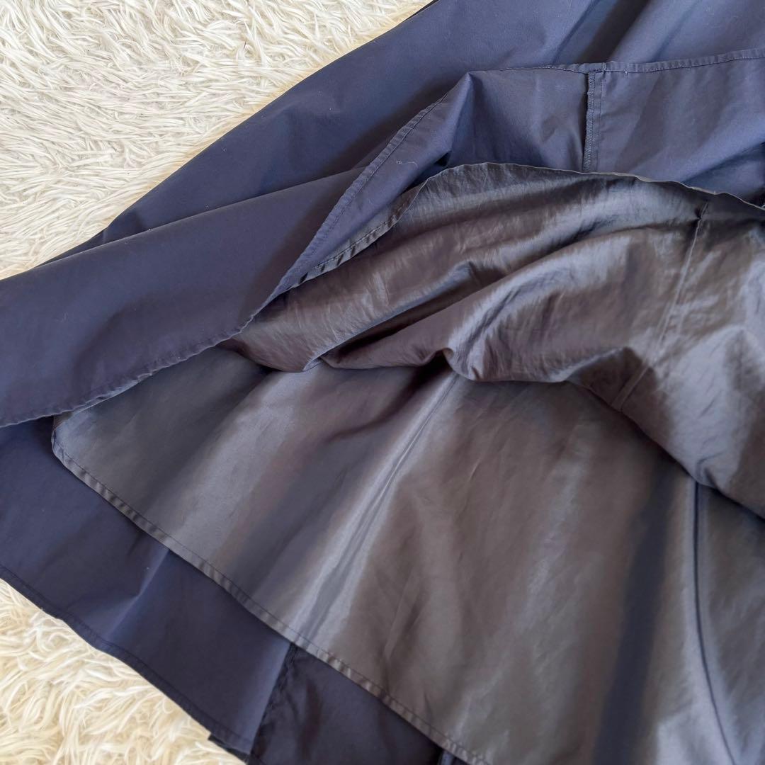 美品 2023SS 大きいサイズ5 組曲Co/Nyブロードワンピース ネイビー