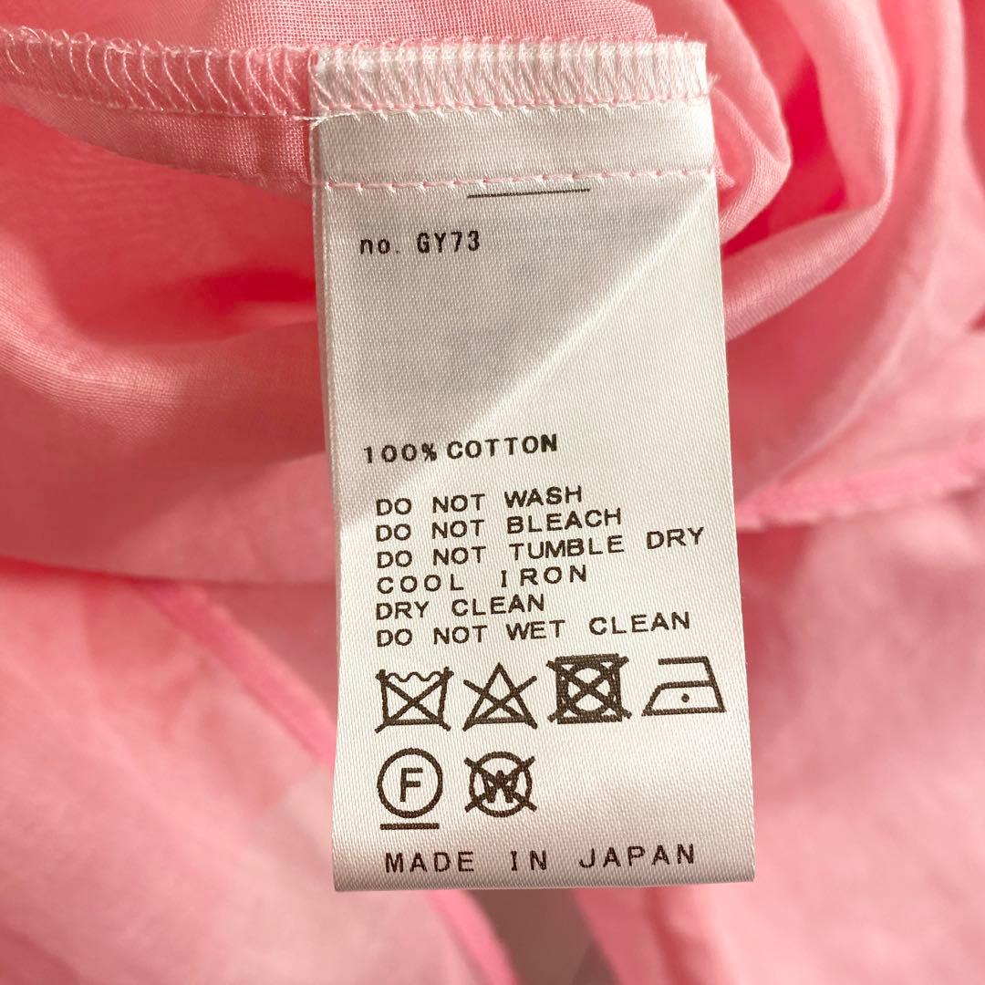 A18678 美品 リアムプラージュ 24SS シアーバンドカラーシャツ ピンク