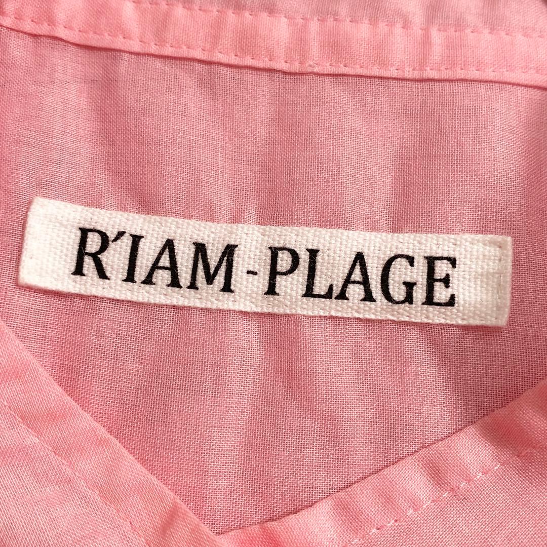 A18678 美品 リアムプラージュ 24SS シアーバンドカラーシャツ ピンク