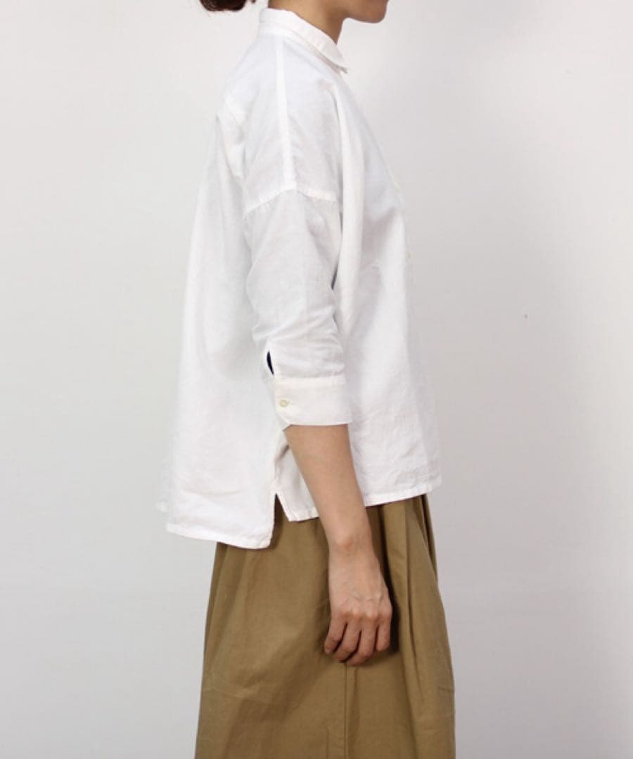 【美品】evam eva コットンタックブラウス　日本製　ゆったり