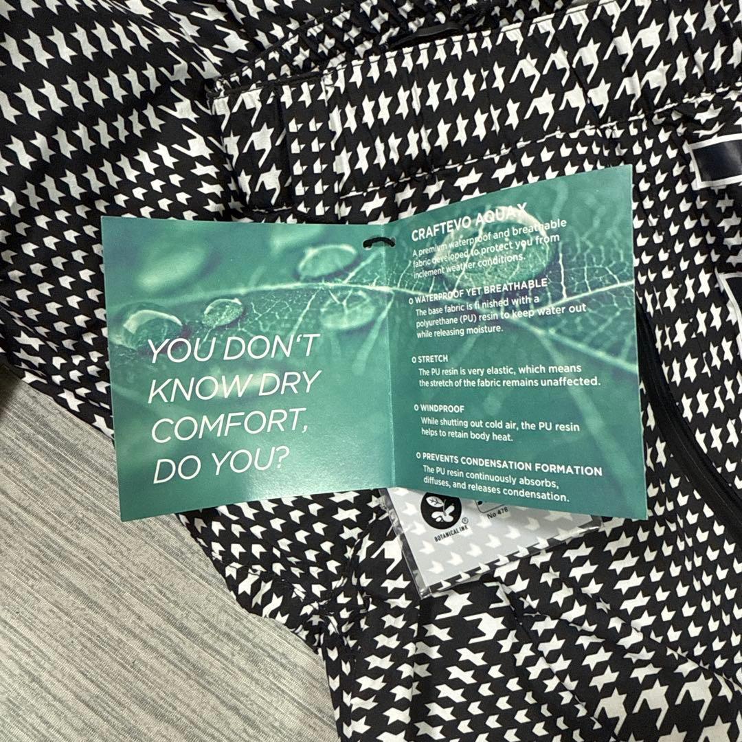 新品　 PEARLY GATES 千鳥柄　サイドビッグロゴ　防水透湿 パンツ