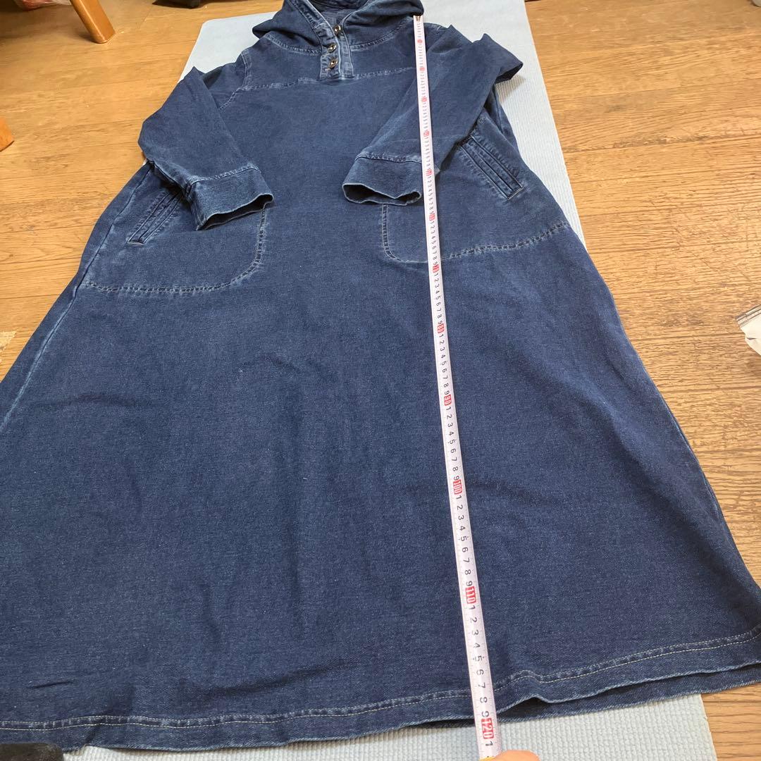 REAC レアック　フード付き　デニムワンピース　デニムロングワンピース