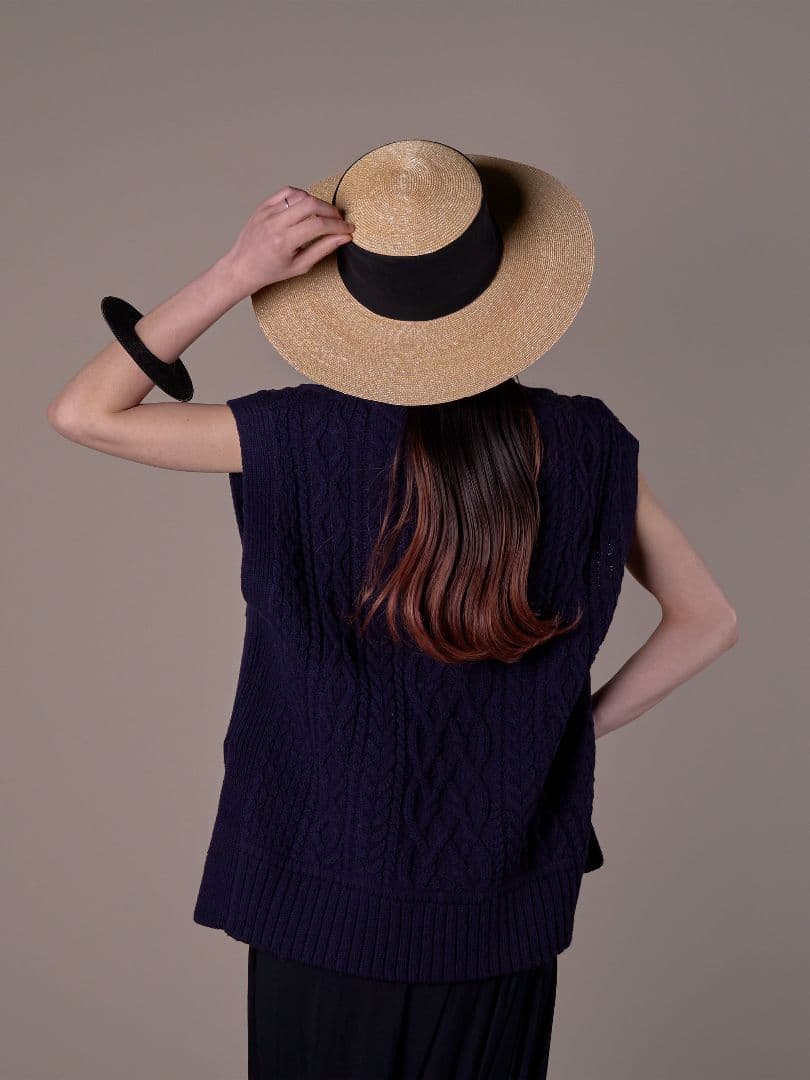 ★美品★ tocit Sheer ストローハット black 黒