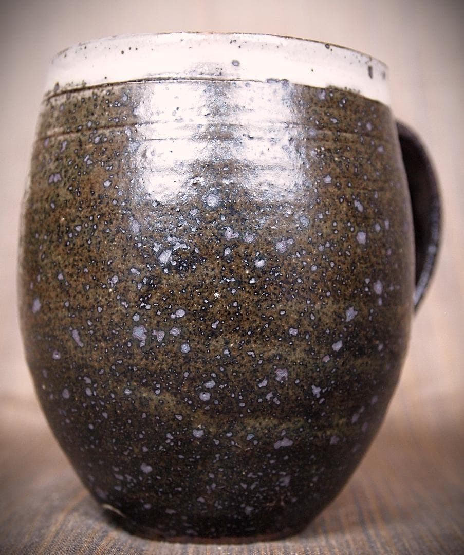 新作★中里太亀【師＆父：中里隆】唐津粉引黒マグカップA