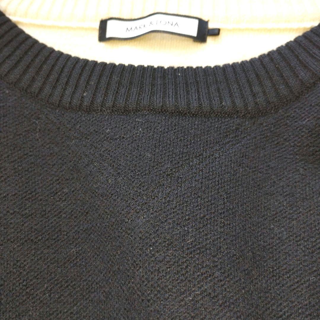 極美品　マークアンドロナ 近年 XLサイズ　バイカラー クルーネック　セーター