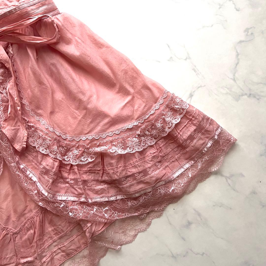 未使用✳︎希少 non non dorl フリルエプロン ピンク レース
