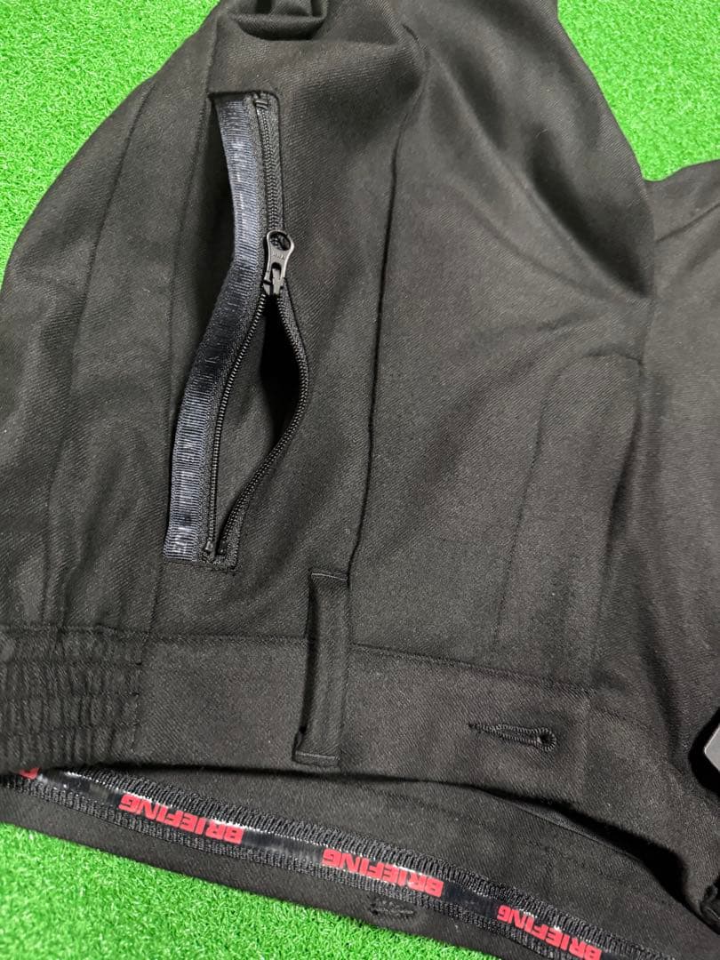 BRIEFING ブラックソフトサーモパンツ ジッパーWポケット