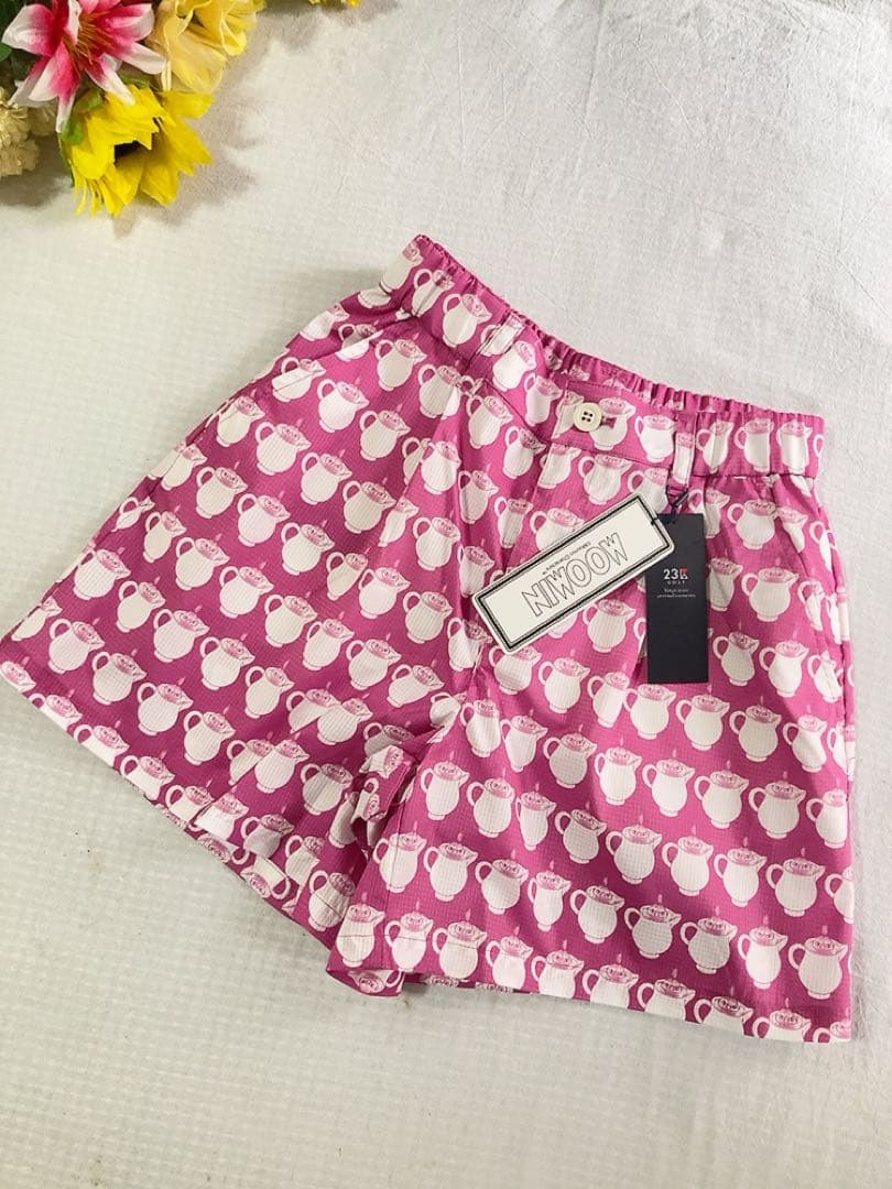 新品ムーミン 23区 コラボ半袖 総柄プリント シャツキュロットパンツ