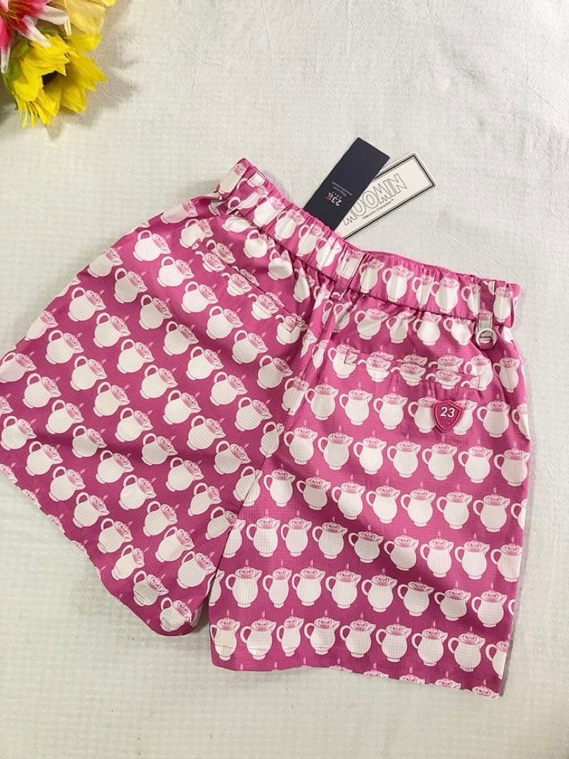 新品ムーミン 23区 コラボ半袖 総柄プリント シャツキュロットパンツ