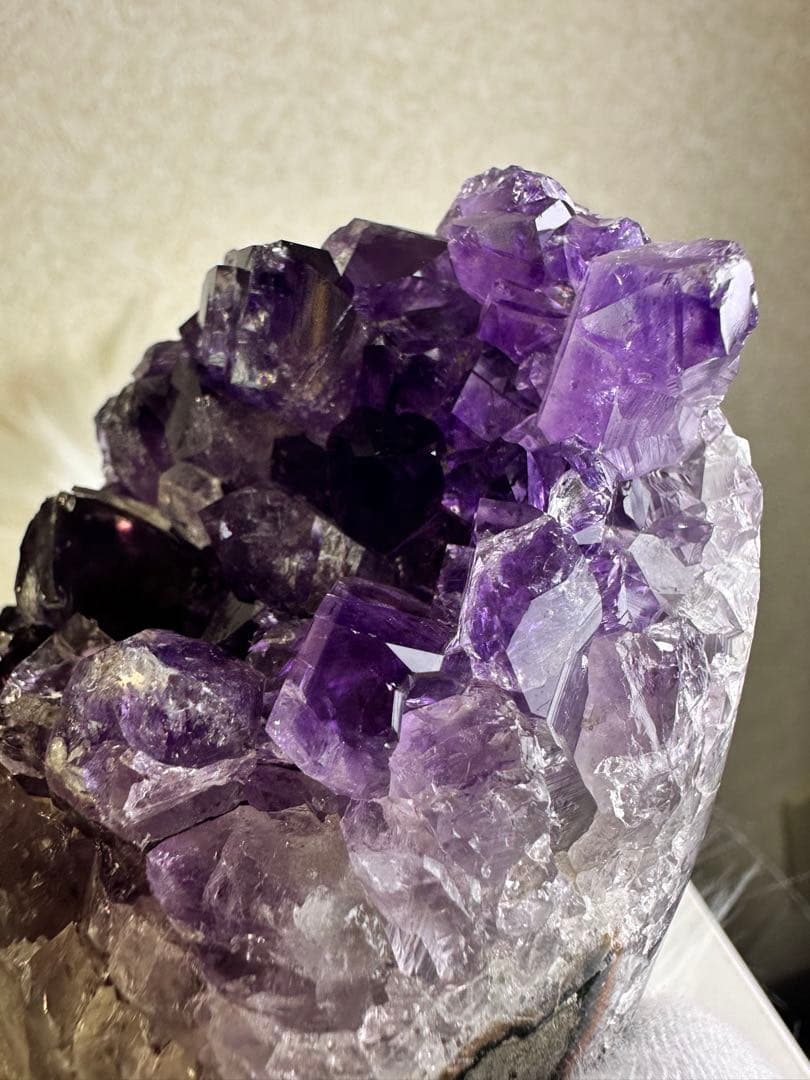 高品質 ウルグアイ産アメジストドーム 濃紫 紫水晶 クラスター 407