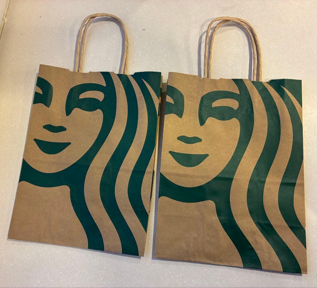 【新品未使用】　スタバ クラフトペーパーバック2個&ショッパーS 2枚