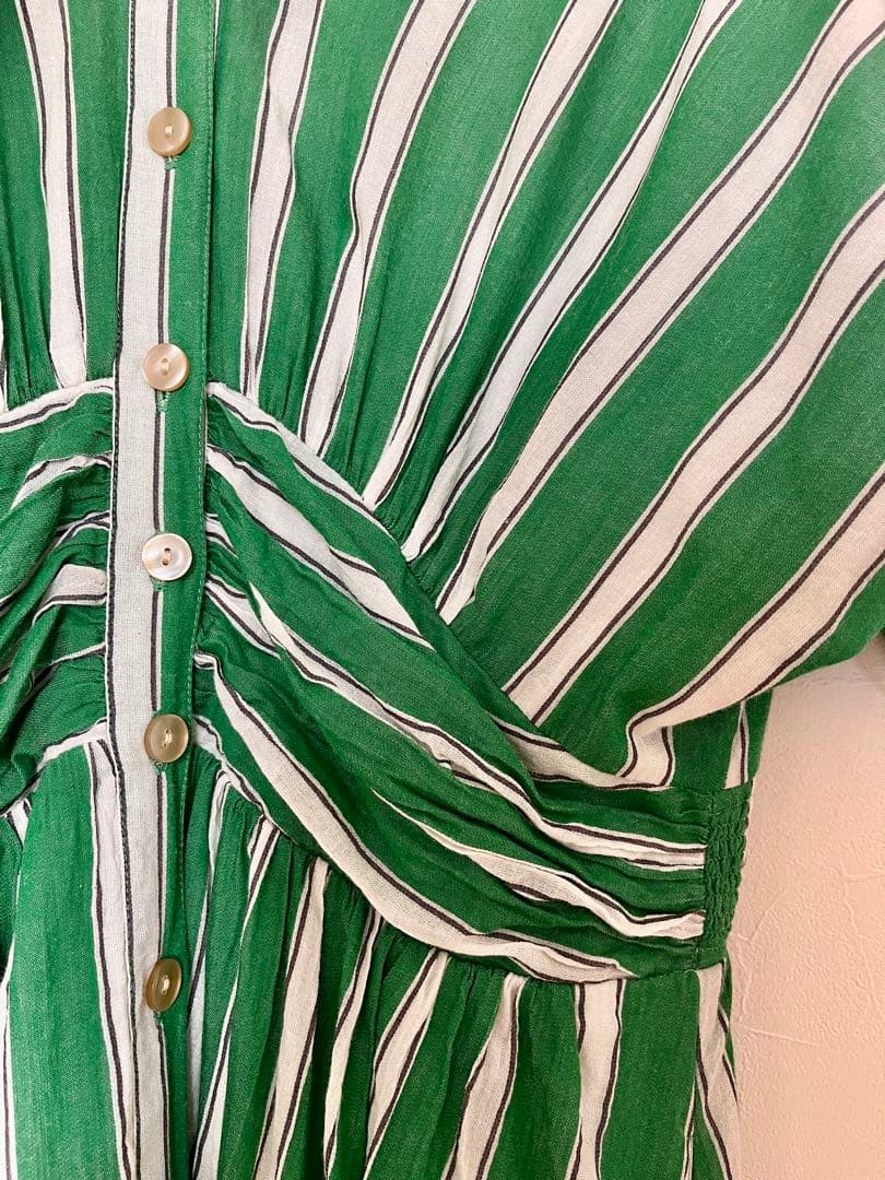 美品ヌキテパ　コットンストライプワンピース