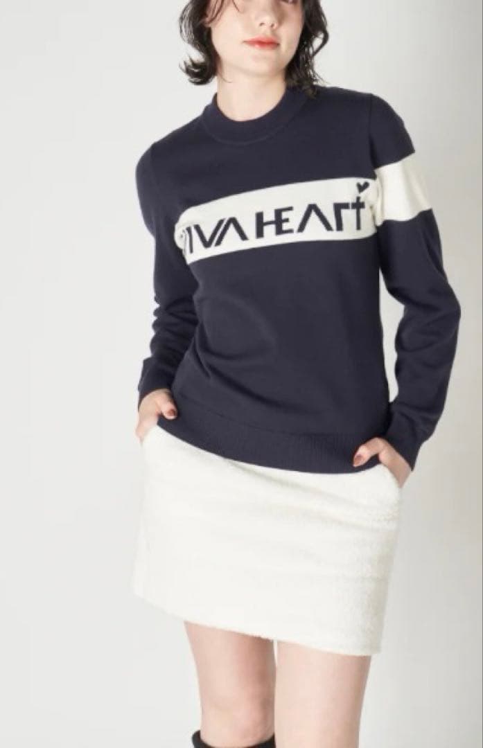 【新品未使用】VIVA HEART レディースゴルフセーター ネイビー Mサイズ