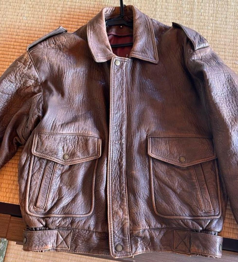 90s A-2フライトジャケットラム革 レザージャケット ミリタリーA2