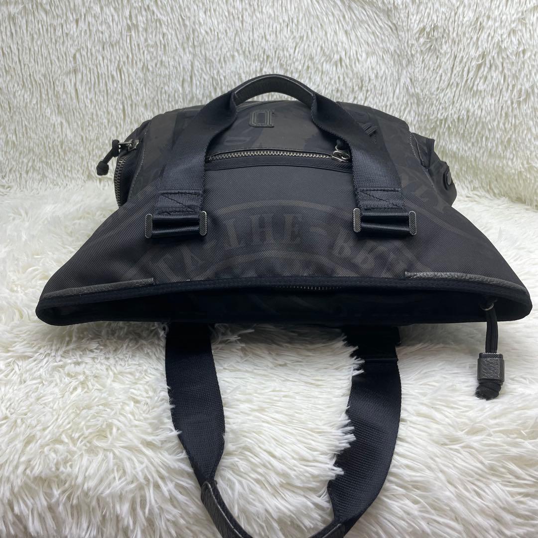 DIESEL ディーゼル トートバッグ A4収納可 ロゴストラップ ナイロン 黒