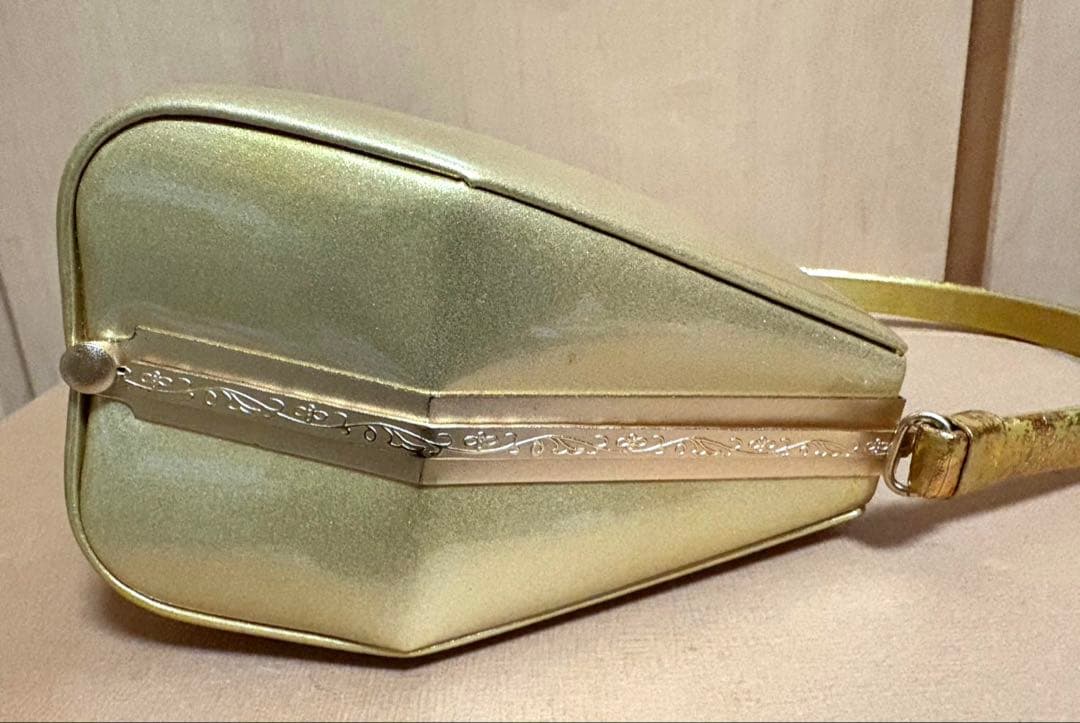 和装バッグ＆草履セット　ゴールド　Lサイズ