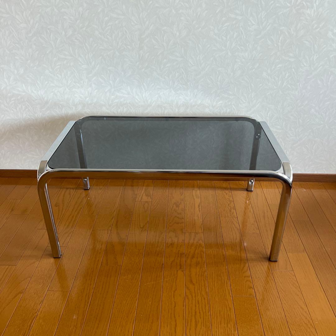80s 90s ガラステーブル ミッドセンチュリー レトロ スモーク センター