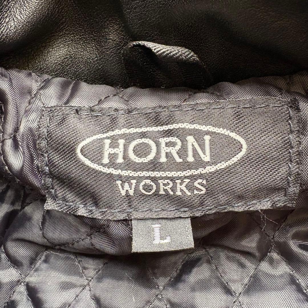 HORN WORKS ブラック レザー ダブルライダース L バッファロー