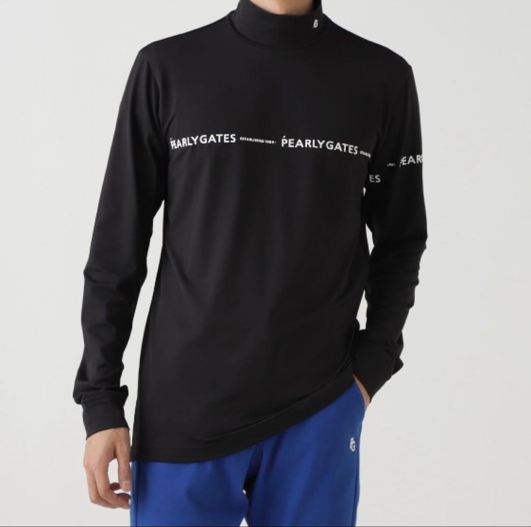 新品 パーリーゲイツ 37.5ベア天竺長袖ハイネックカットソー(5)L/濃紺