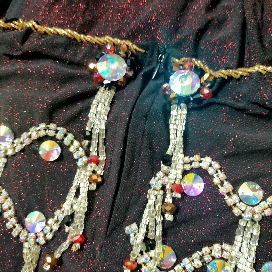 新品 エジプト製 ベリーダンス 衣装 レッドブラック