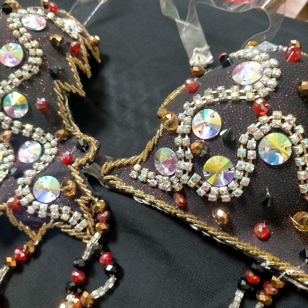 新品 エジプト製 ベリーダンス 衣装 レッドブラック