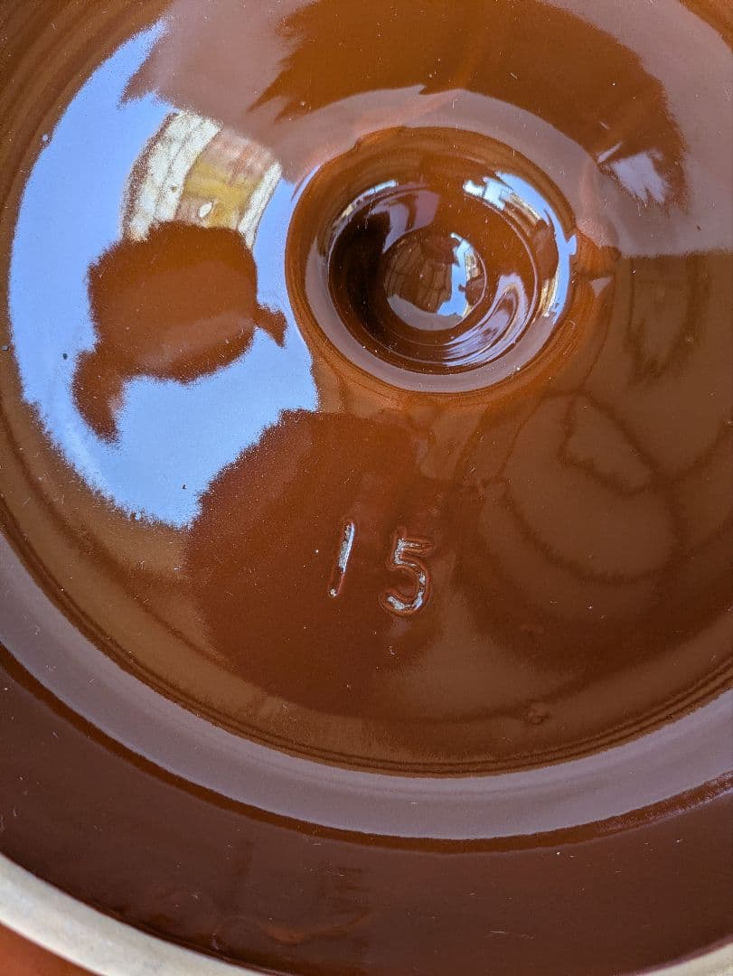 0004.日本製/久松窯/蓋付きかめ壺/15号