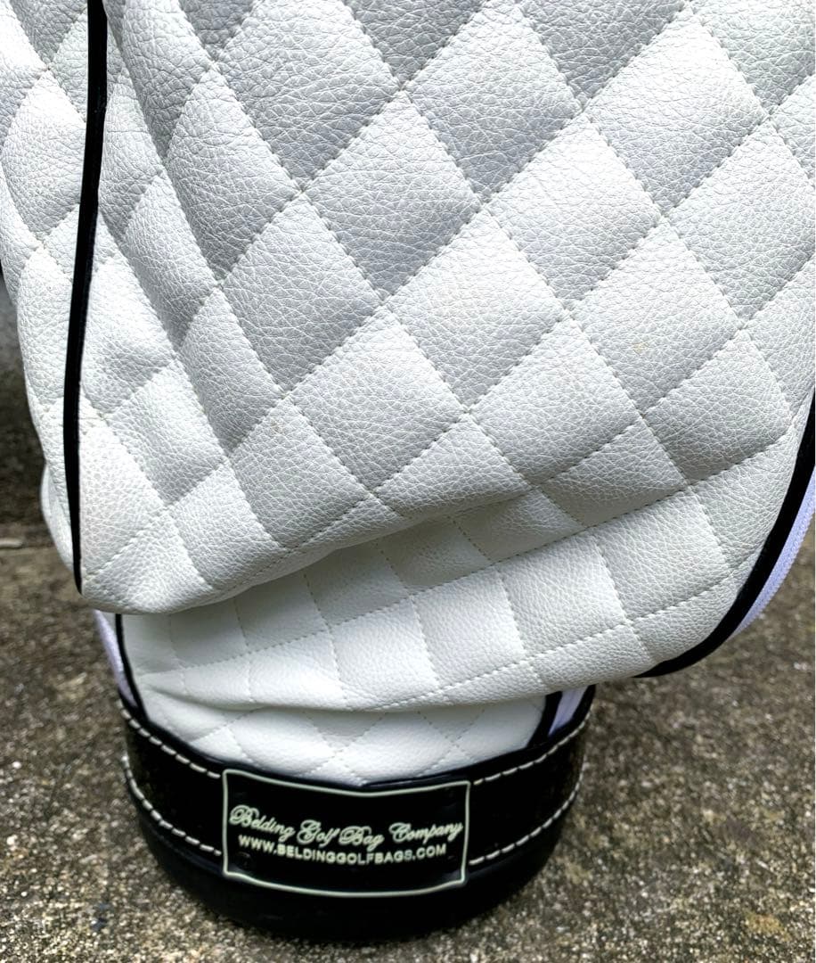 BELDING キャディバッグ　レディース　革　白　ゴルフバッグ　ゴルフ　高級