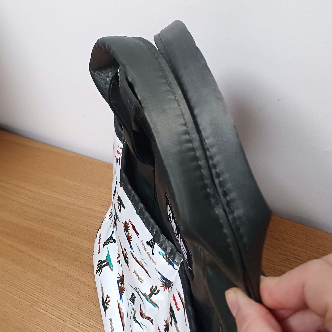 ピン　ラウンドバッグ　カートバッグ　ホワイト　カクタス柄　PING　ゴルフ