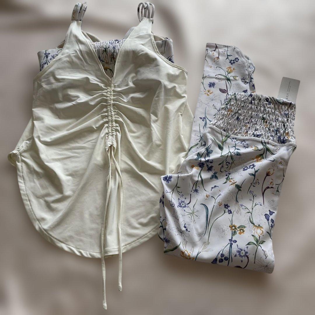 SUKALA新品ボタニカルシャーリングレギンスカバータンク上下セットアップS