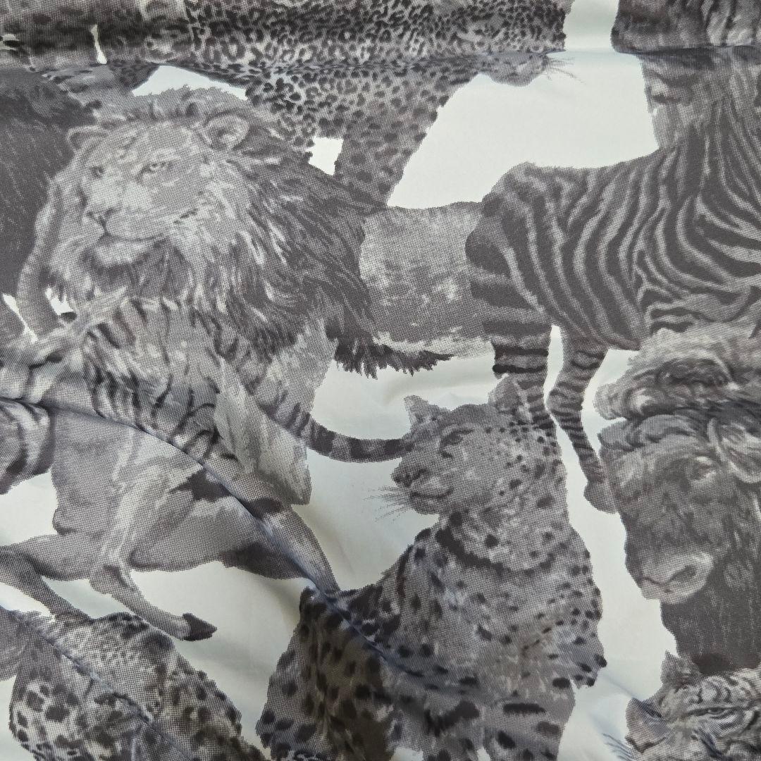 STUSSY/ステューシー 黒タグ 胸パッチ 裏アニマル柄 ダウン ベスト M