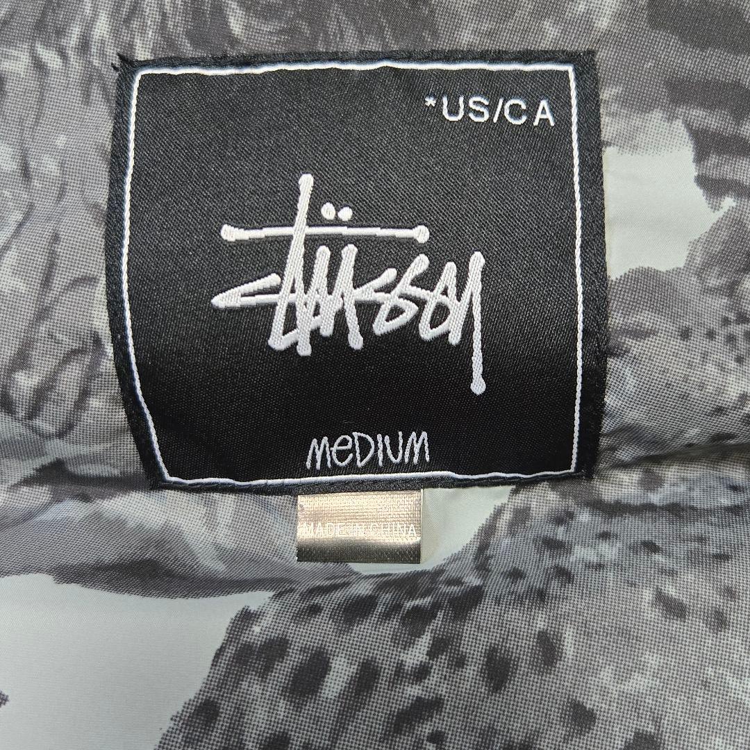 STUSSY/ステューシー 黒タグ 胸パッチ 裏アニマル柄 ダウン ベスト M