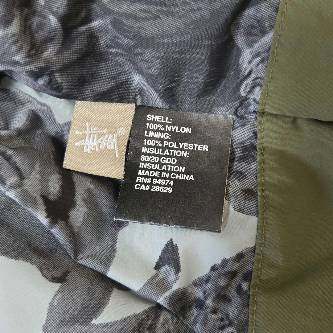 STUSSY/ステューシー 黒タグ 胸パッチ 裏アニマル柄 ダウン ベスト M