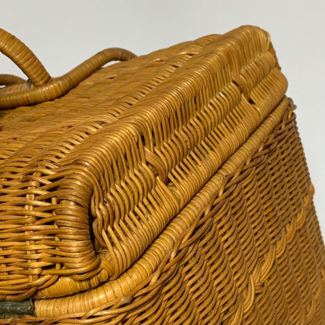 籐かご　バスケット 昭和レトロ