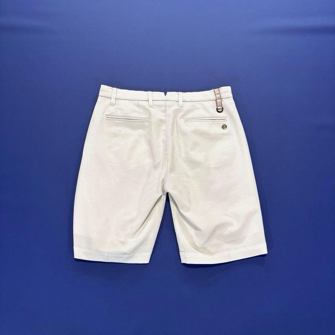 ブリーフィングゴルフ　ハーフパンツ　シアサッカー　ホワイト系　M