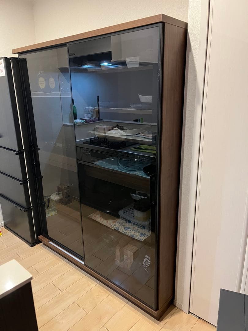 R*O様 ★LOWYA キッチン収納キャビネット ガラス製★送料込