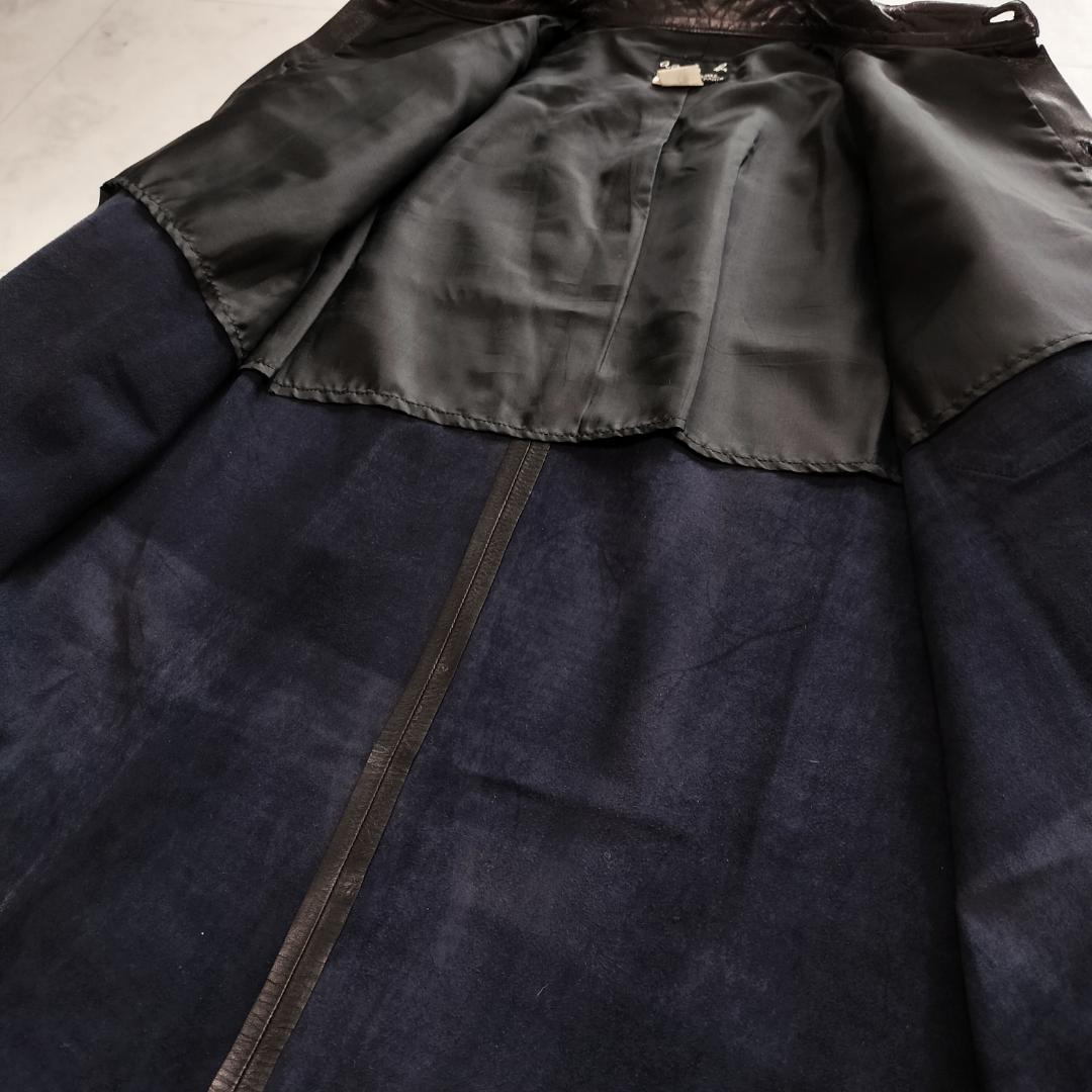 アニエスベーオム レザーシャツジャケット 2 L~XL ブラック フランス製