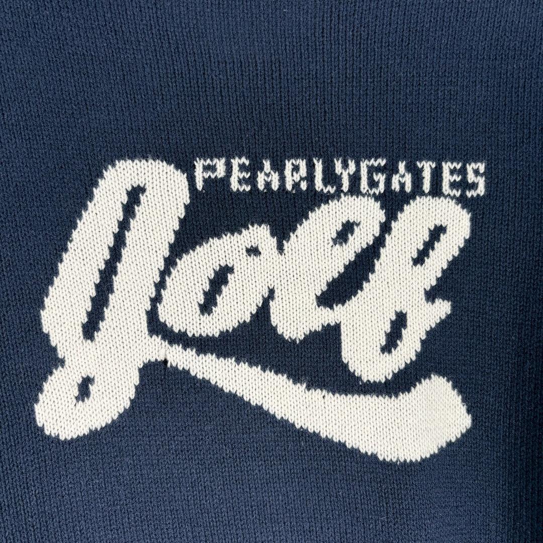 パーリーゲイツ ニットパーカー ゴルフウェア 1 ネイビー トリコロール 撥水