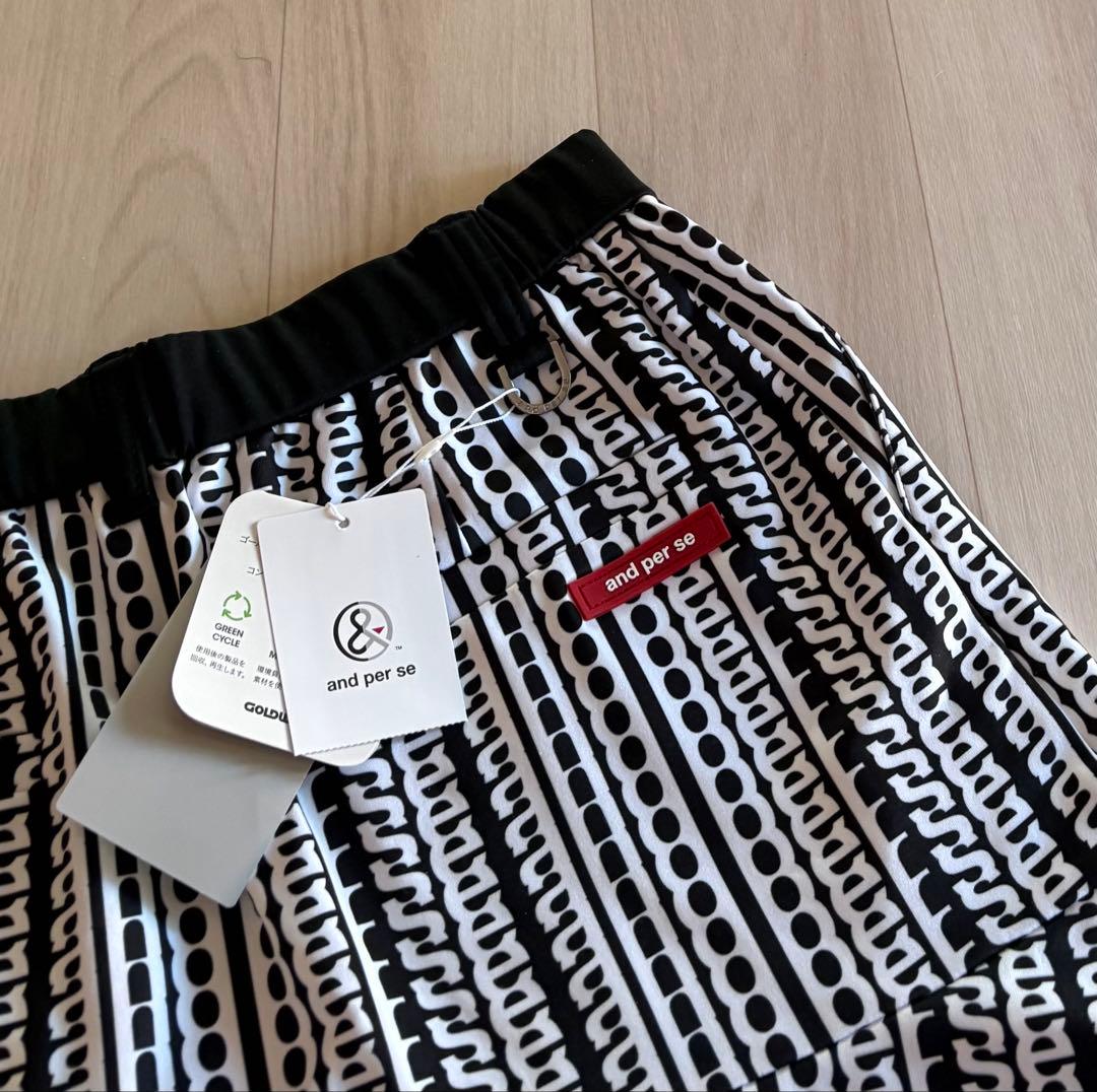 新品未使用　アンパスィ and per se ロゴプリントスカート　サイズM