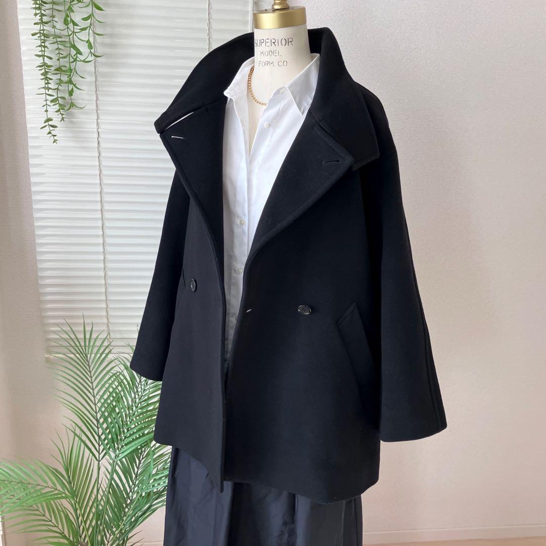 【2024AW】L'ESSAGE MANTECO スタンドショートコート 黒