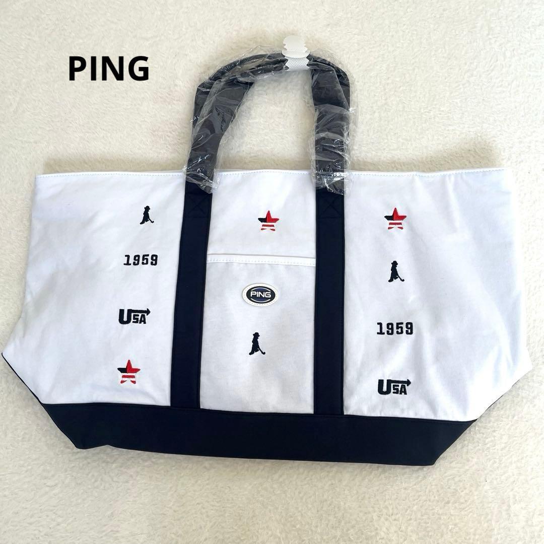 PING 1959 トートバッグ ホワイト/ネイビー　新品未使用　ゴルフ