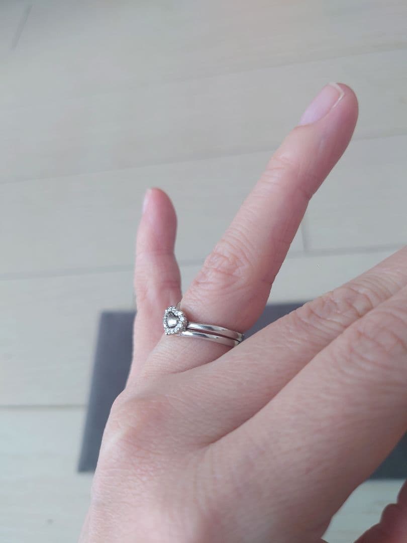 スタージュエリー K18WG ダイヤ 2連リング